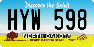ND license plate HYW598
