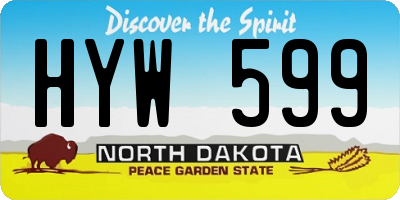 ND license plate HYW599