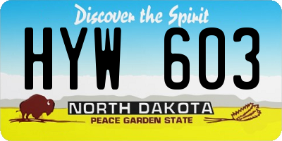 ND license plate HYW603
