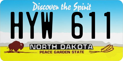 ND license plate HYW611