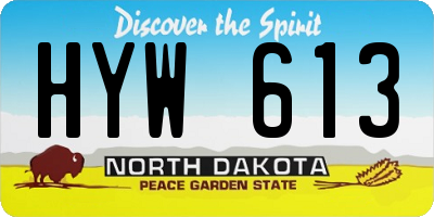 ND license plate HYW613