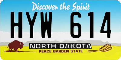 ND license plate HYW614
