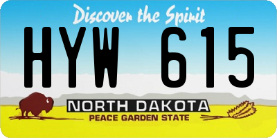 ND license plate HYW615