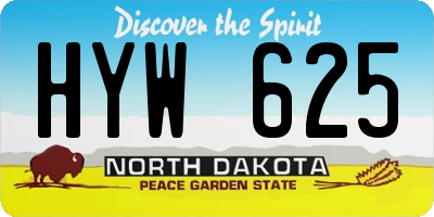 ND license plate HYW625