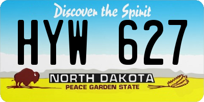 ND license plate HYW627