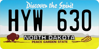 ND license plate HYW630