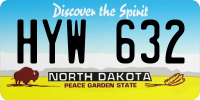 ND license plate HYW632