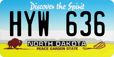 ND license plate HYW636