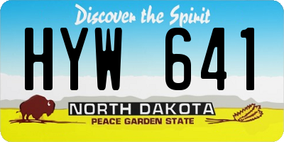 ND license plate HYW641
