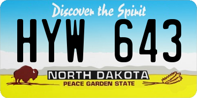 ND license plate HYW643