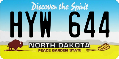 ND license plate HYW644