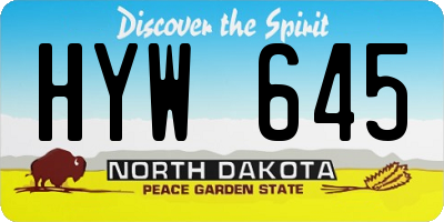 ND license plate HYW645