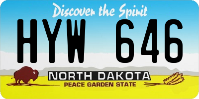 ND license plate HYW646
