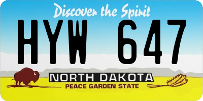 ND license plate HYW647