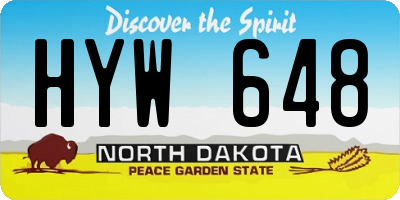ND license plate HYW648
