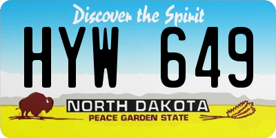 ND license plate HYW649