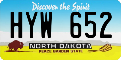 ND license plate HYW652