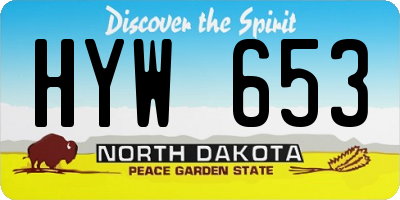 ND license plate HYW653