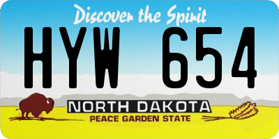 ND license plate HYW654