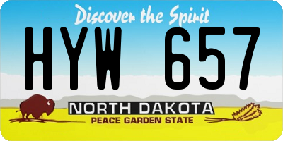 ND license plate HYW657