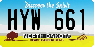 ND license plate HYW661