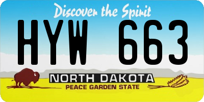 ND license plate HYW663