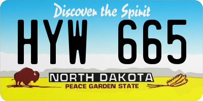 ND license plate HYW665