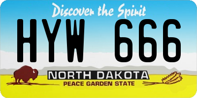 ND license plate HYW666