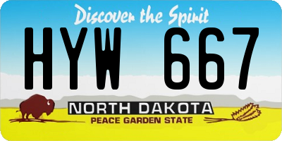 ND license plate HYW667