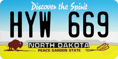 ND license plate HYW669