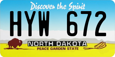 ND license plate HYW672