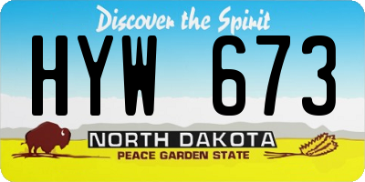 ND license plate HYW673