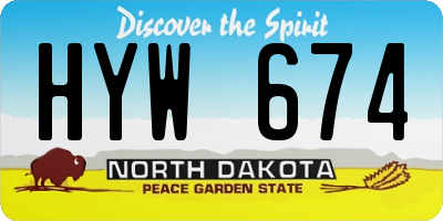 ND license plate HYW674