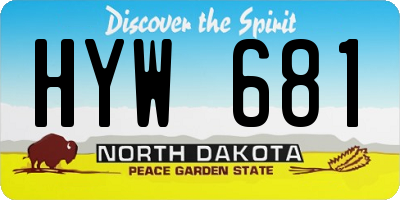 ND license plate HYW681