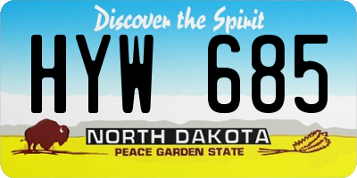 ND license plate HYW685