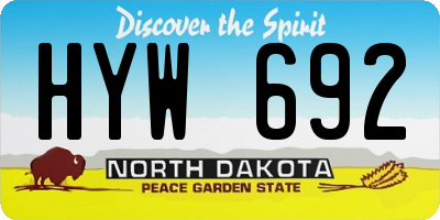 ND license plate HYW692