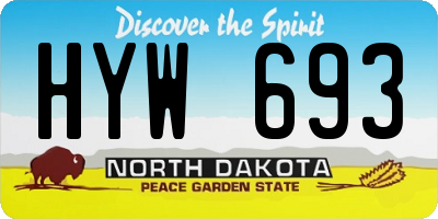 ND license plate HYW693