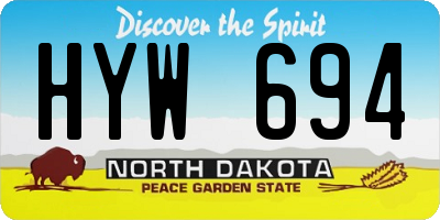 ND license plate HYW694