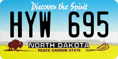 ND license plate HYW695