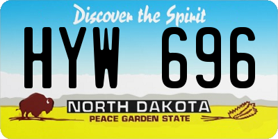 ND license plate HYW696