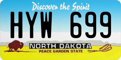 ND license plate HYW699