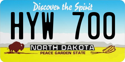 ND license plate HYW700