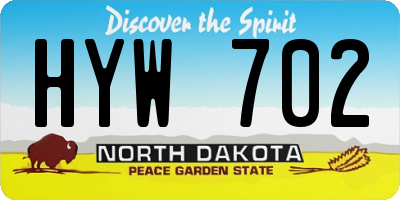 ND license plate HYW702