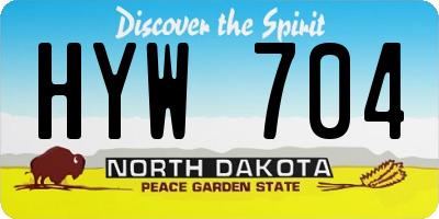 ND license plate HYW704
