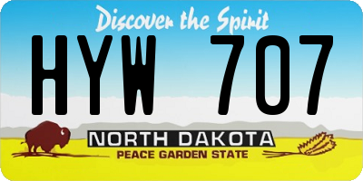 ND license plate HYW707
