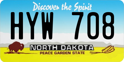 ND license plate HYW708