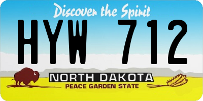 ND license plate HYW712