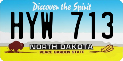 ND license plate HYW713