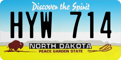 ND license plate HYW714