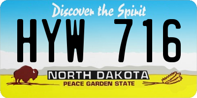 ND license plate HYW716